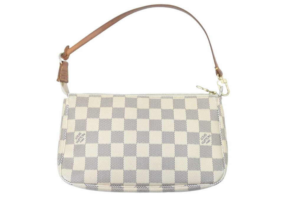 Louis Vuitton Pochette Accessoires Cosmetic Accessory Pouch Clutch Damier Azur